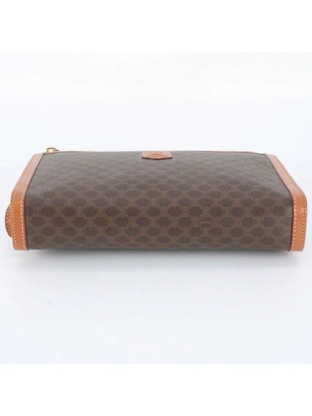Celine Macadam Leather Clutch Pouch Business Brown